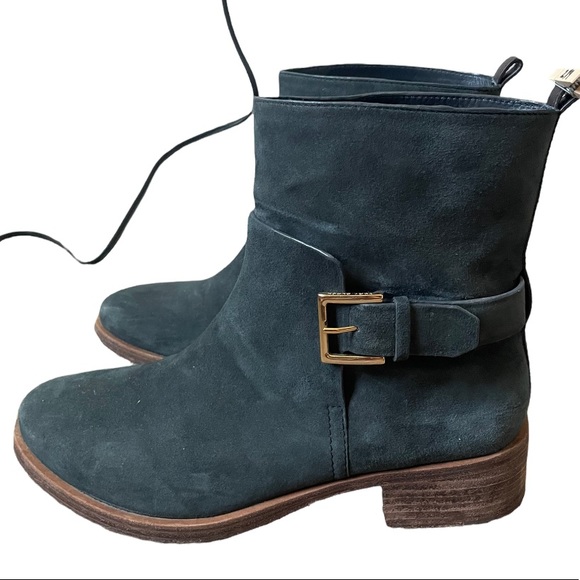 Tory Burch Shoes - TORY BURCH Riley Boot Mid Height Suede Buckle Size 10